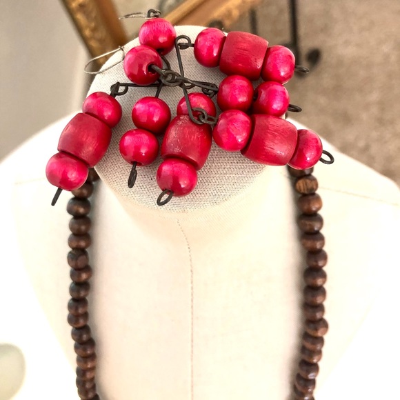 Vintage Wood Statement Jewelry Lot - Picture 2 of 10